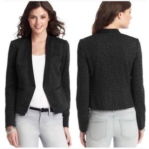 NWT ANN TAYLOR LOFT Black Leopard
Tuxedo Jacket Blazer Size 4 Petite Che…